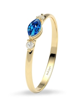 Anillo Amelie Joyas 10 k de oro zirconia brillante