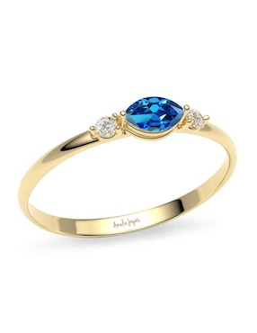 Anillo Amelie Joyas 10 k de oro zirconia brillante