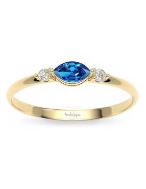 Anillo Amelie Joyas 10 k de oro zirconia brillante