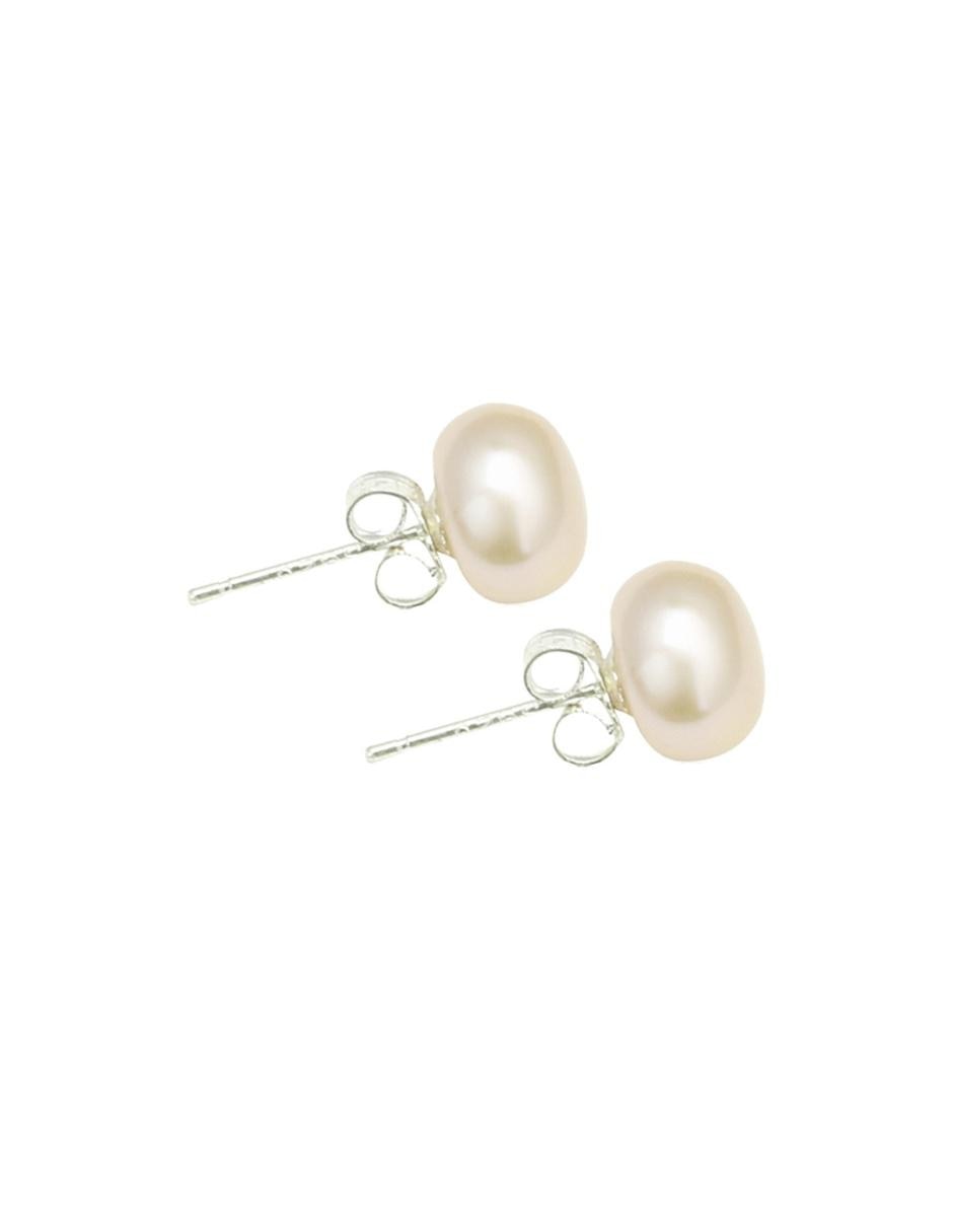 Aretes con acabado brillante perla 2