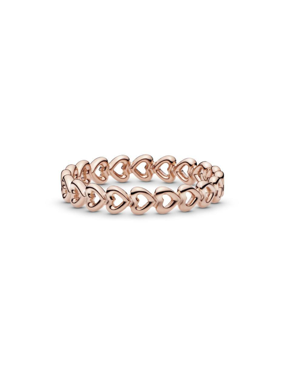 Anillo de corazón de plata P 925 con acabado baño de oro rosa 2