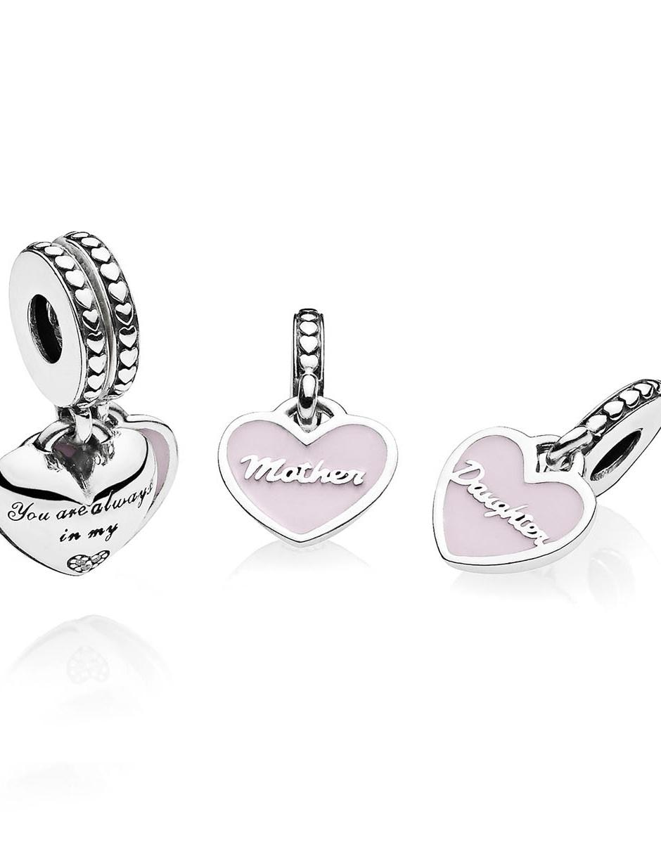 Charm de corazón de plata P 925 zirconia cúbica 2