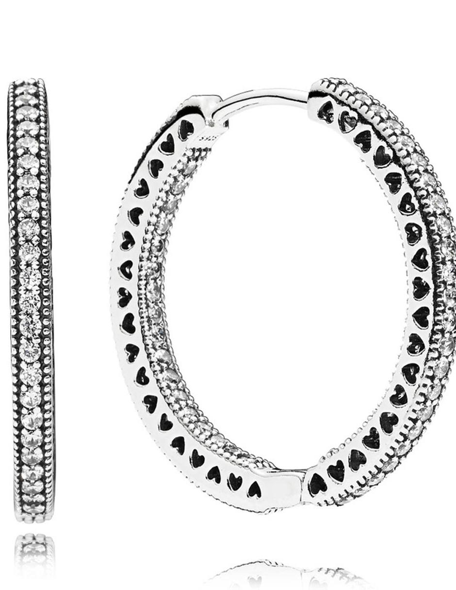 Arracadas de plata con acabado brillante circonita