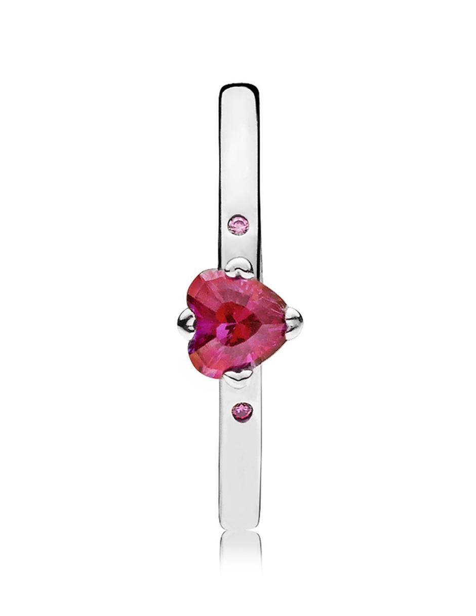 Anillo multi gemas de corazón P 925 de plata pavé