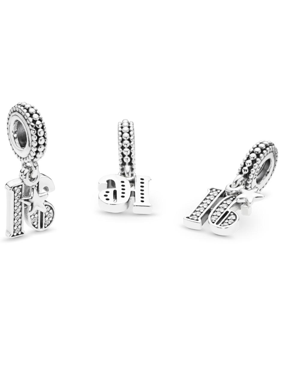 Charm de letras de plata P 925 zirconia cúbica 2