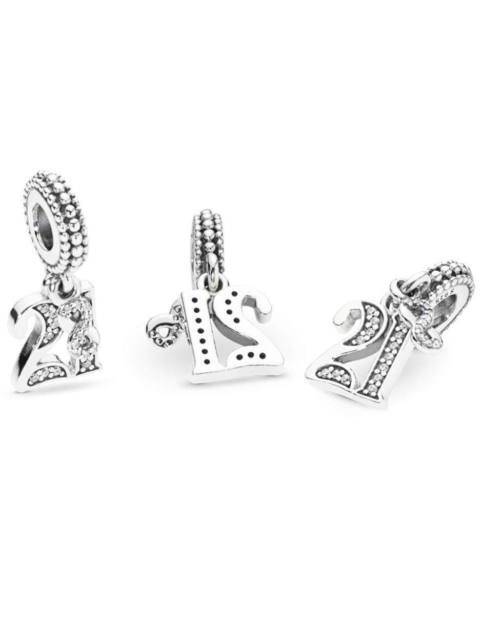 Charm de letra b de plata P 925 zirconia cúbica 2
