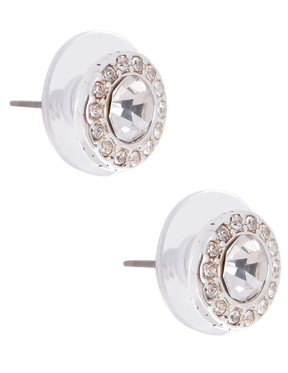 Aretes y collar de redonda p 925 cristal 6