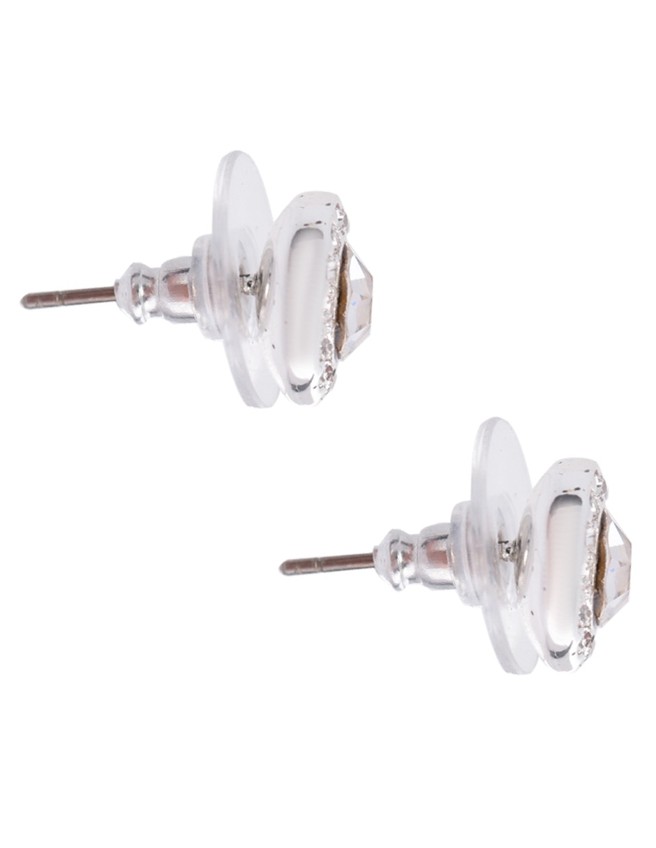 Aretes y collar de redonda p 925 cristal 7