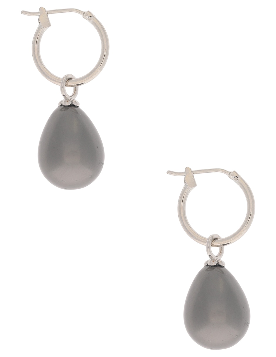 Aretes de gota Mallorca con acabado plateado 3