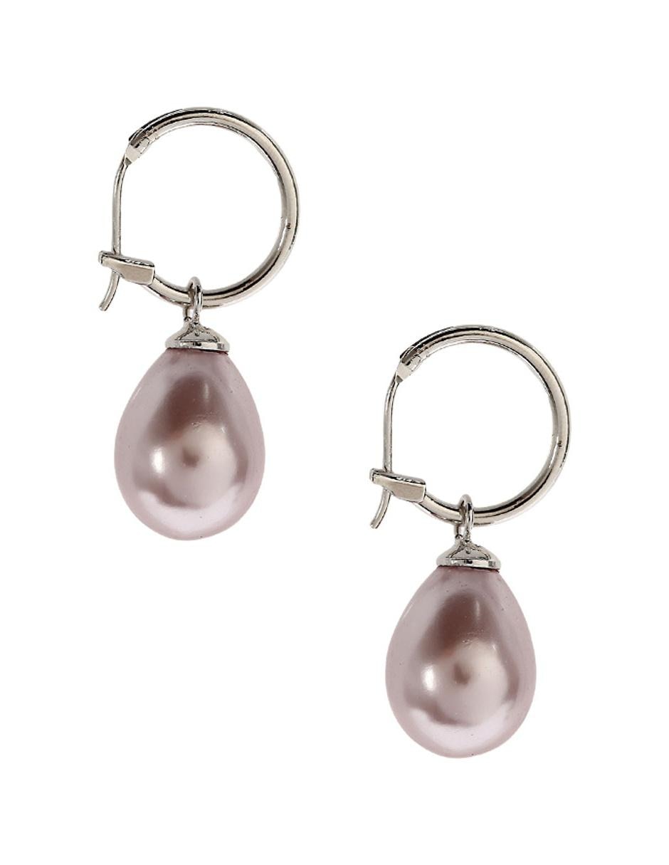Aretes de plata con acabado brillante perla 2