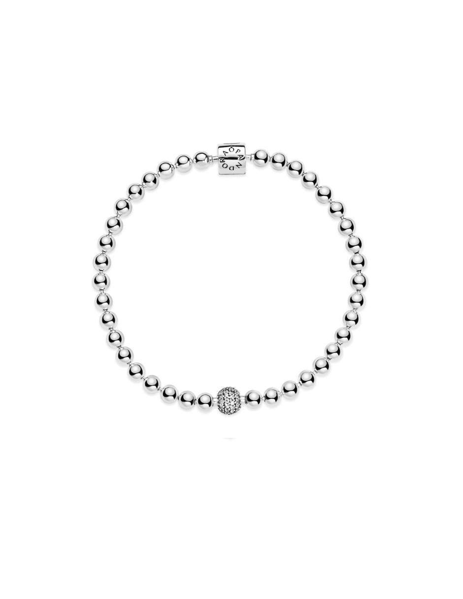 Pulsera de plata con acabado pavé 6
