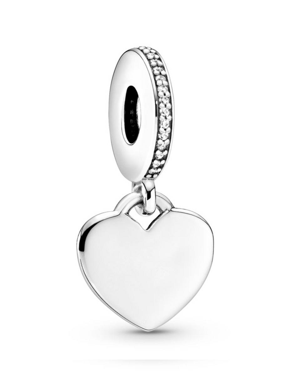 Charm de corazón de plata P 925 zirconia cúbica