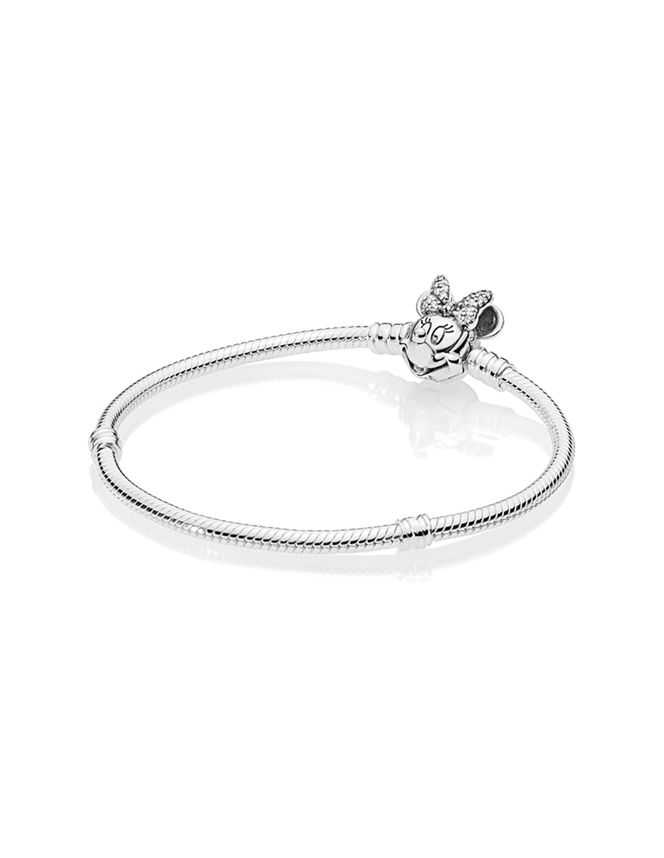 Pulsera de plata Disney Minnie con acabado pavé