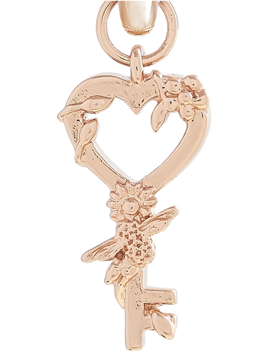 Aretes de plata con acabado baño de oro rosa cristal 2