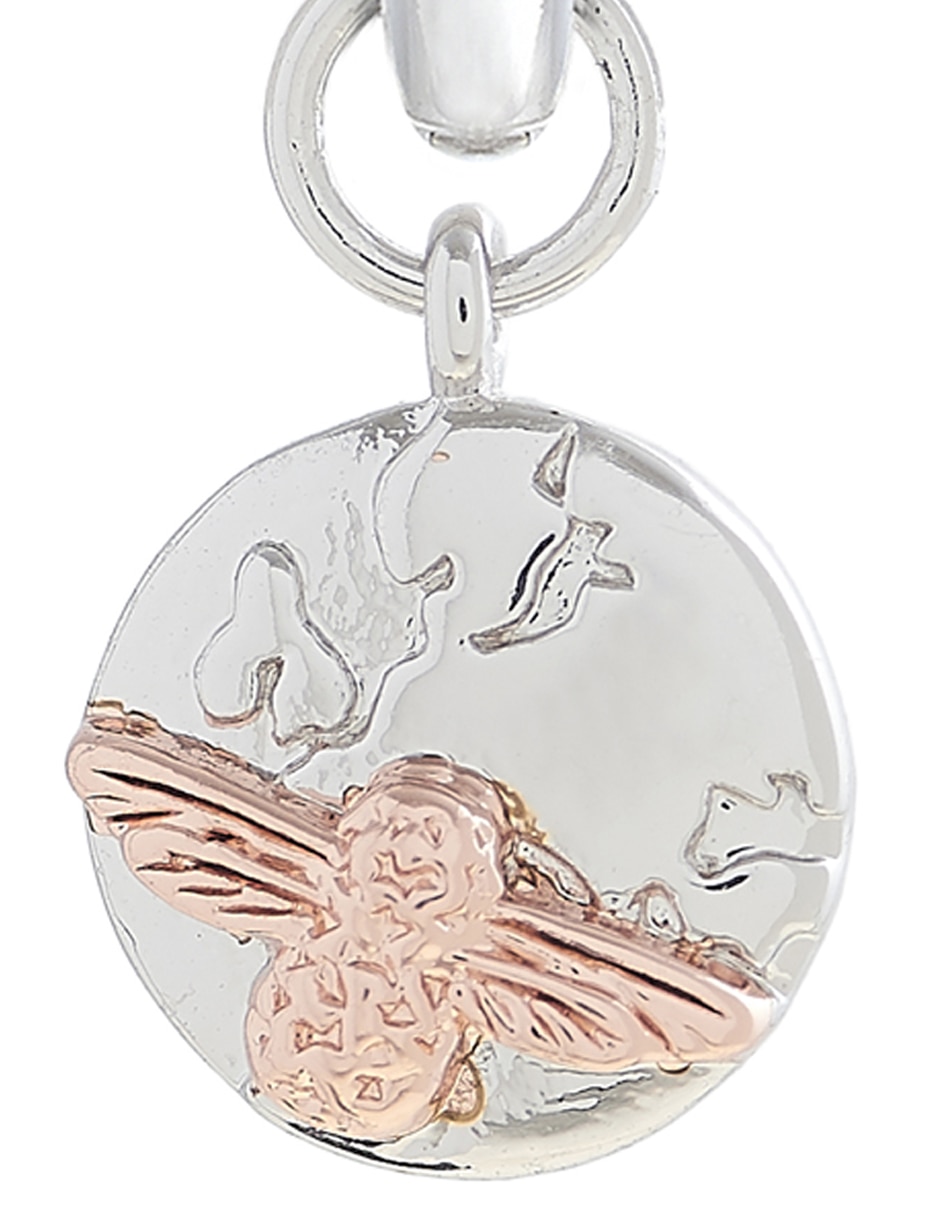Aretes de plata con acabado baño de oro rosa cristal 2