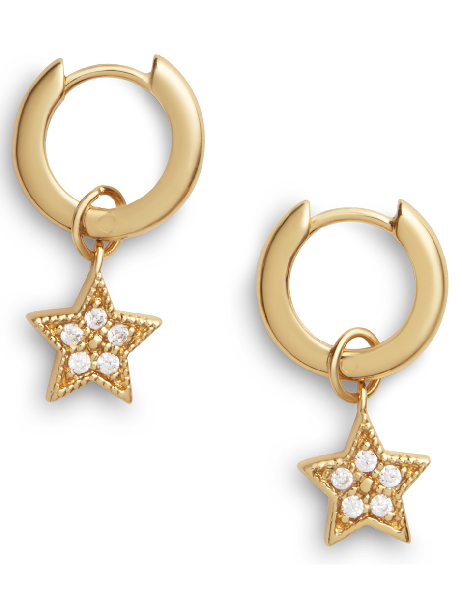 Aretes de plata con acabado brillante cristal