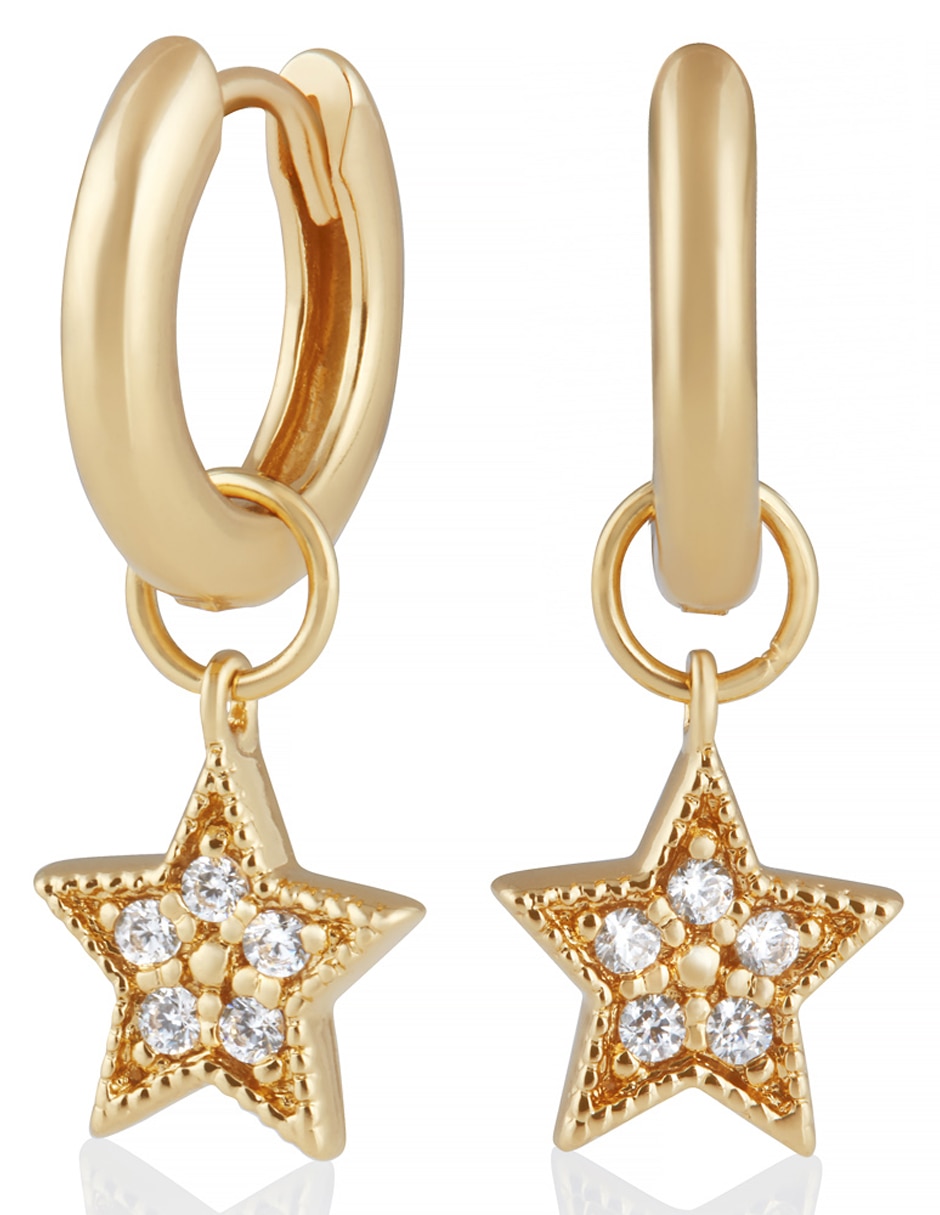 Aretes de plata con acabado brillante cristal 2