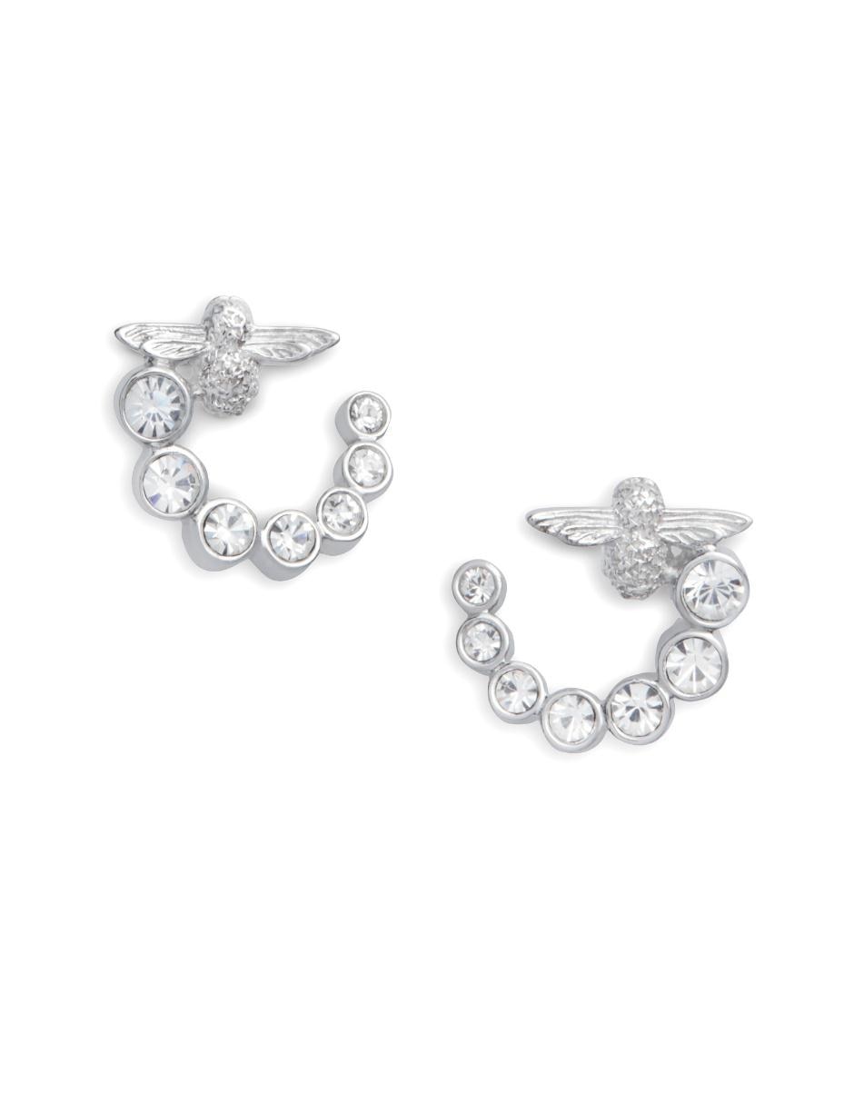 Arracadas de plata con acabado plateado cristal