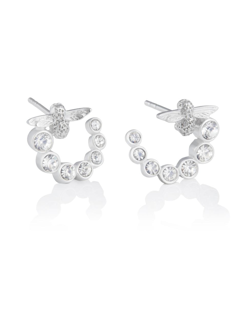 Arracadas de plata con acabado plateado cristal 2