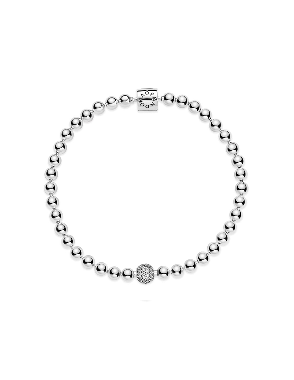 Pulsera de plata con acabado pavé 2