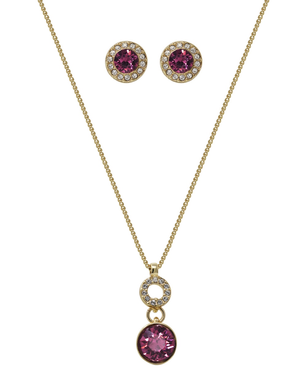 Aretes y collar cristal