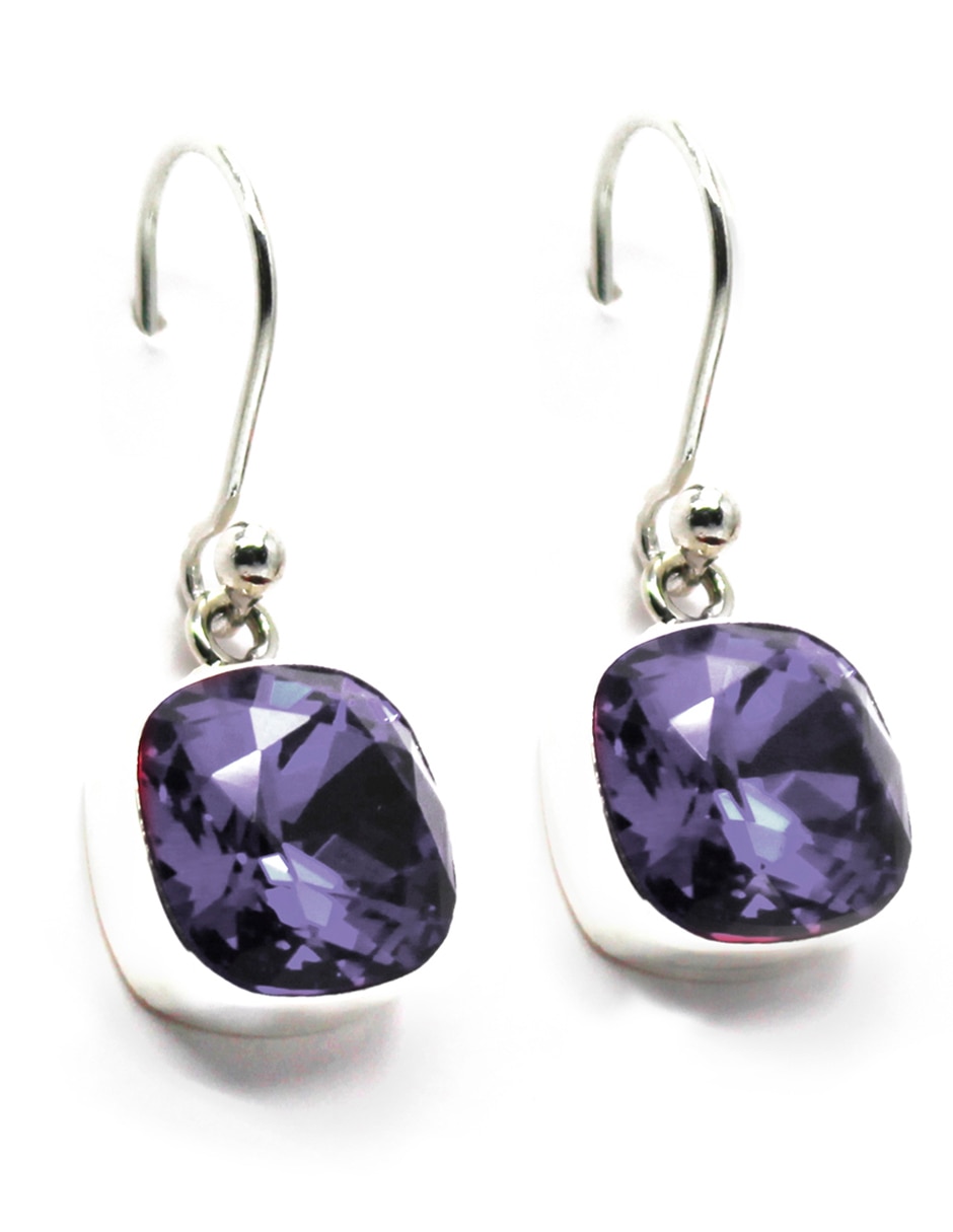 Aretes de plata con acabado brillante cristal 4