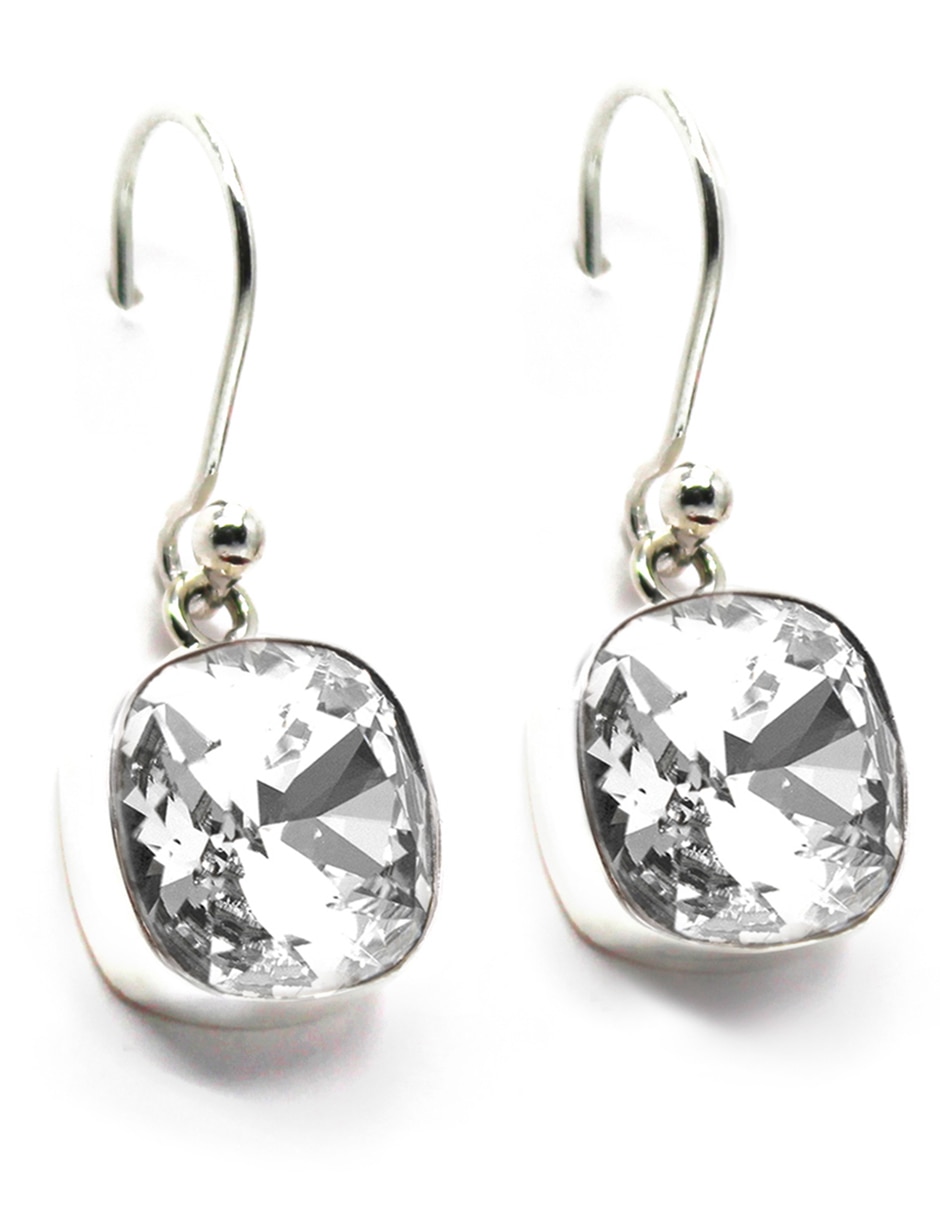 Aretes de plata con acabado pavé cristal Aretes de plata con acabado pavé cristal