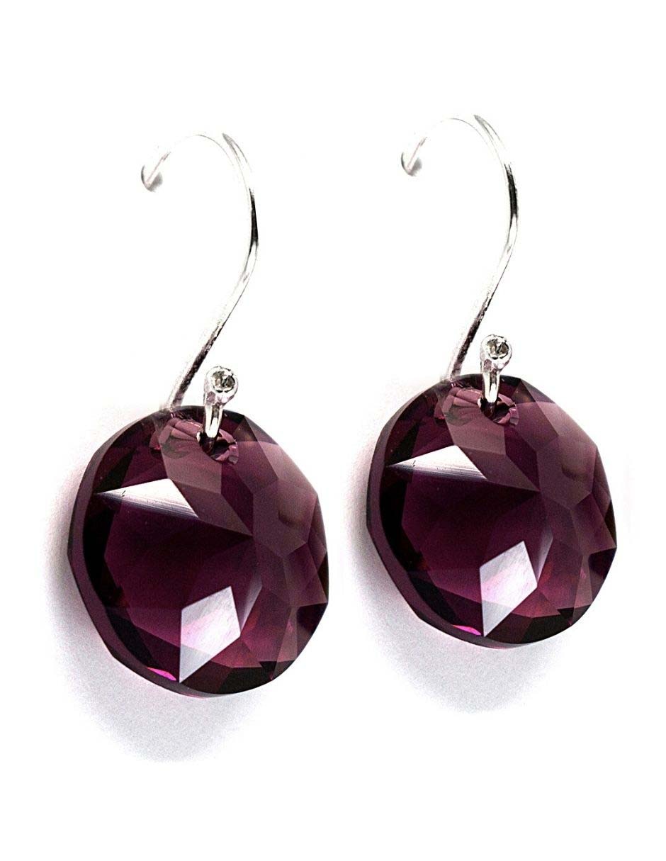 Aretes de plata con acabado brillante cristal