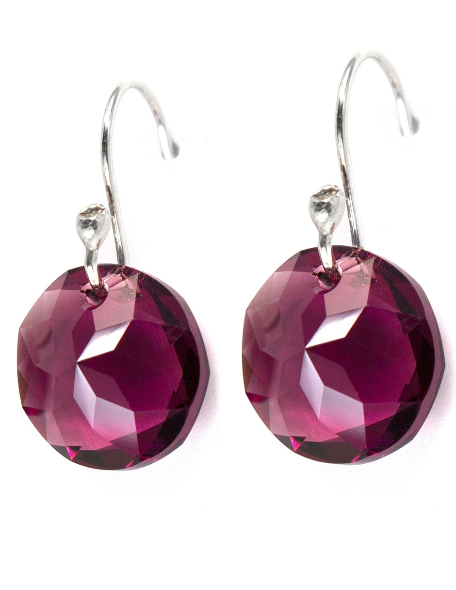 Aretes de plata con acabado brillante cristal 2