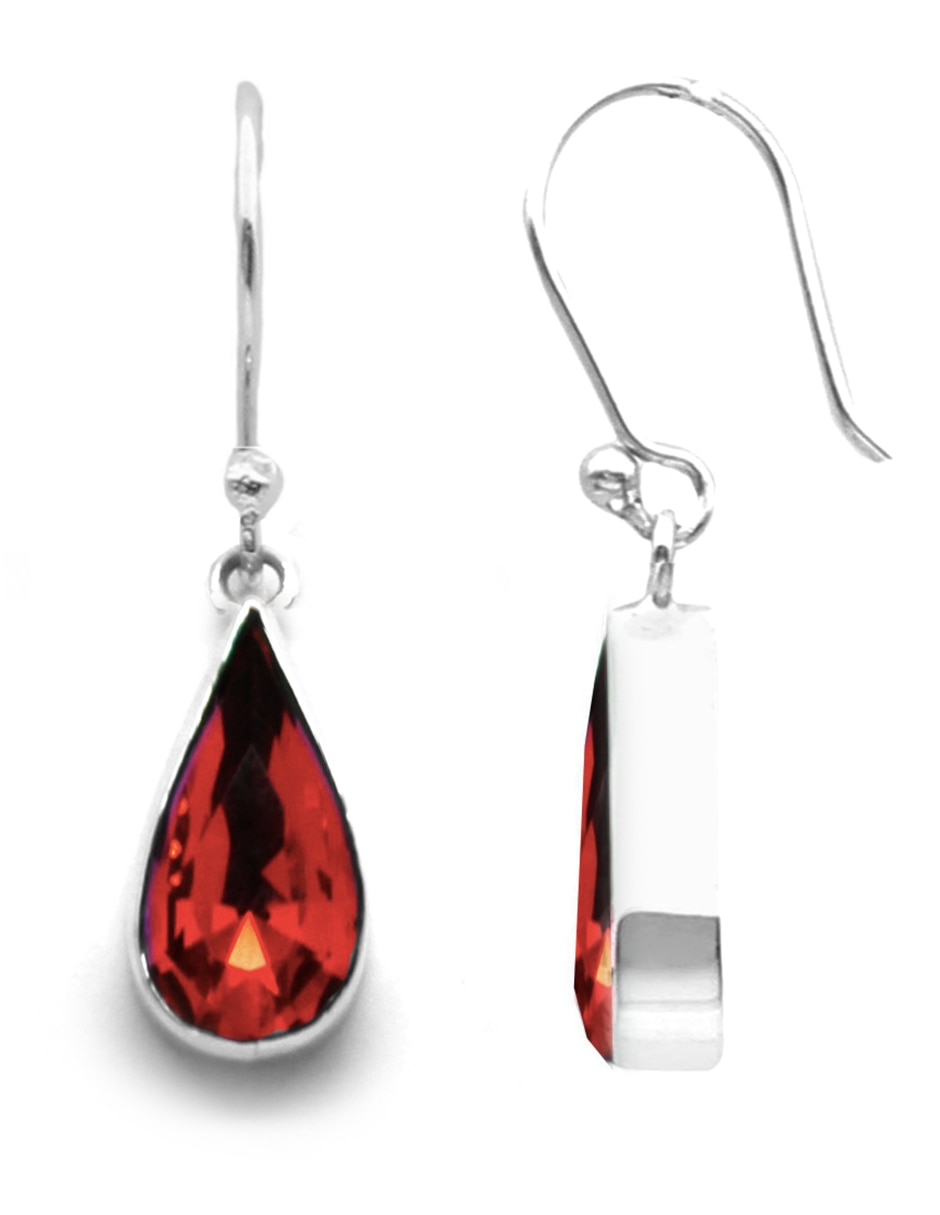Aretes de plata con acabado brillante cristal 4