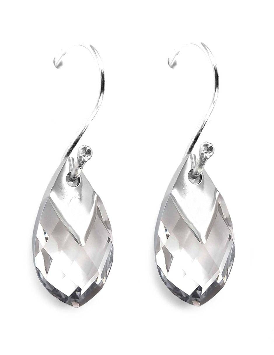 Aretes de plata con acabado pavé cristal
