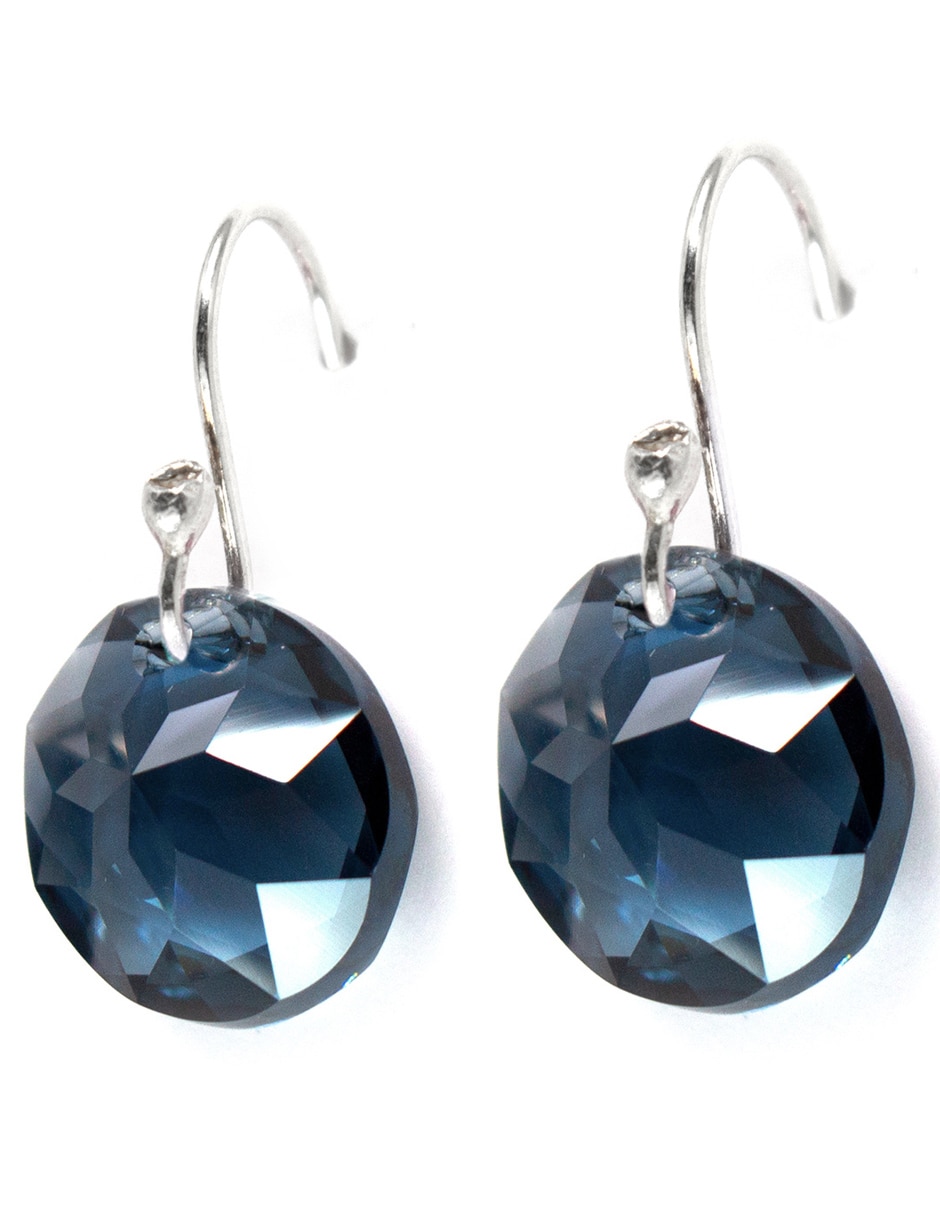 Aretes de plata con acabado pavé cristal 2