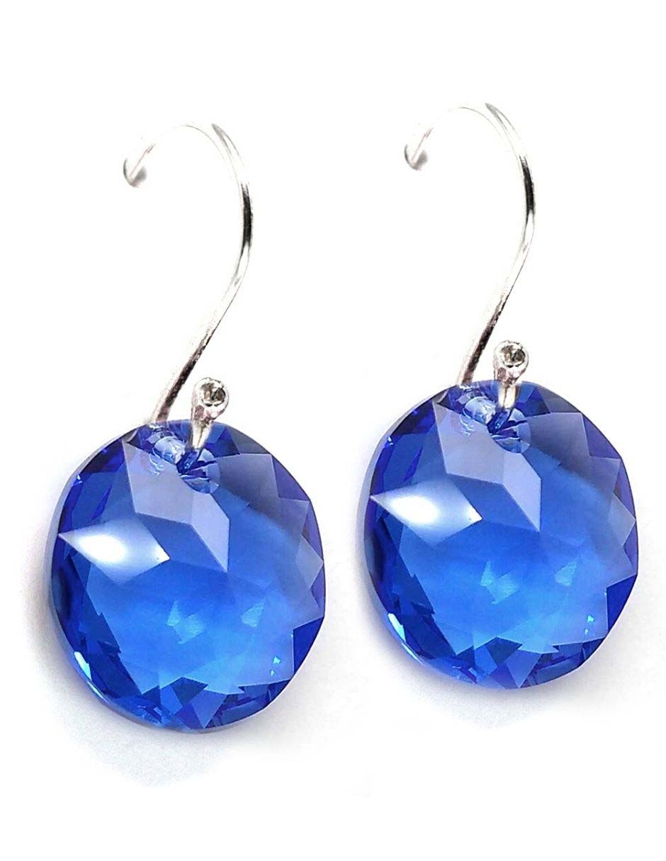 Aretes de plata con acabado brillante cristal