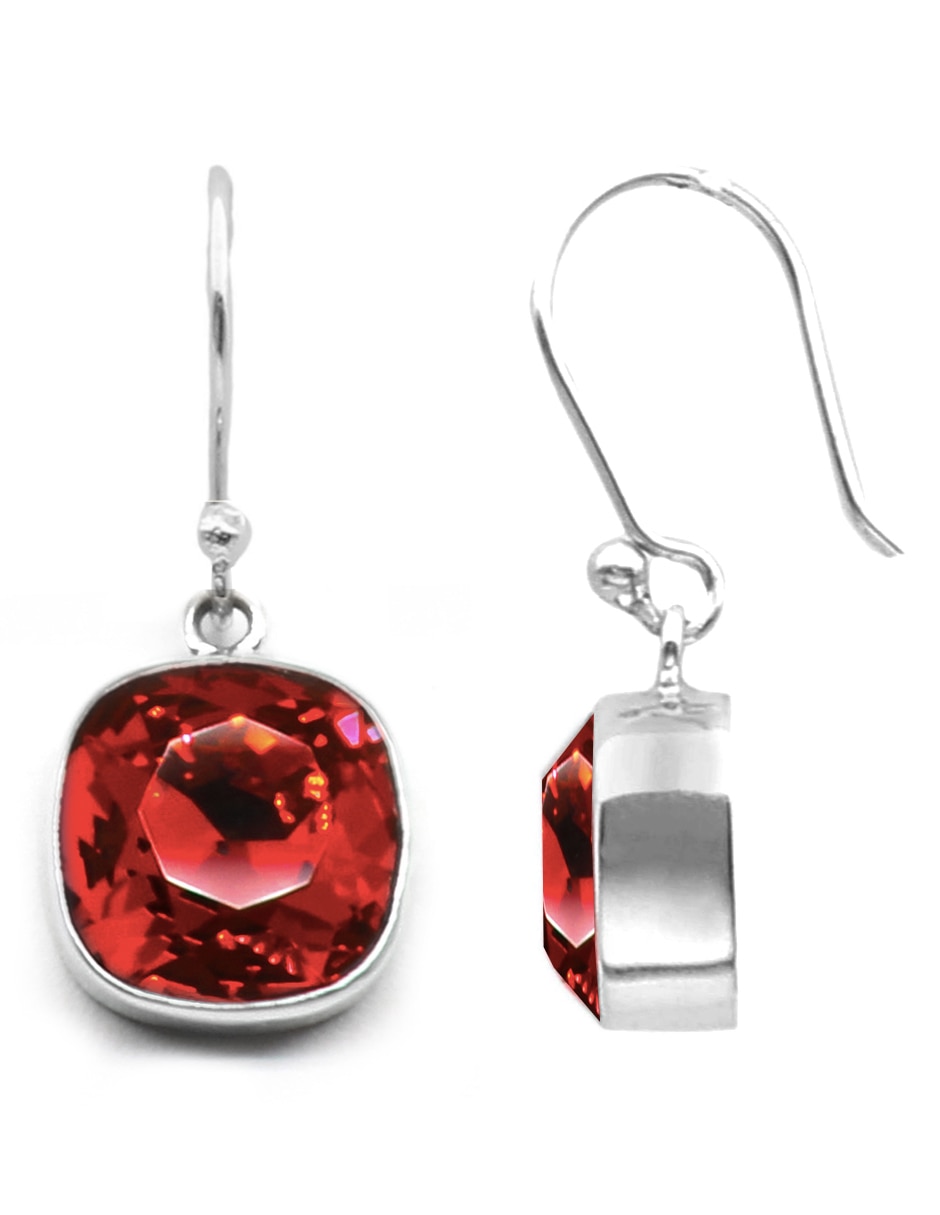 Aretes de plata con acabado brillante cristal 4