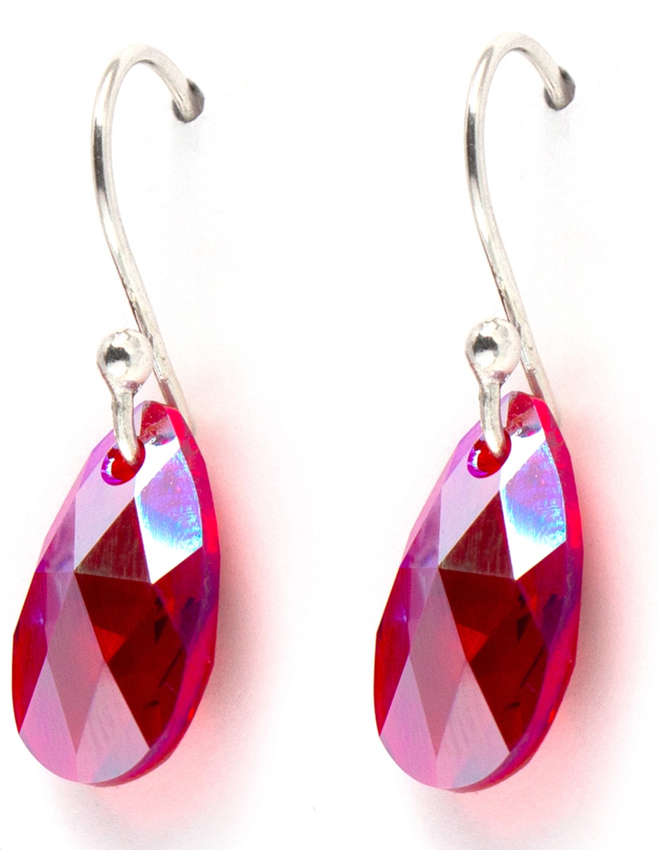 Aretes de plata con acabado pavé cristal 2