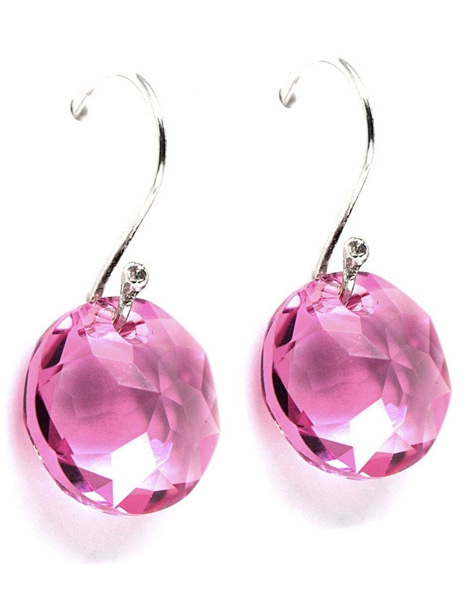 Aretes de plata con acabado brillante cristal