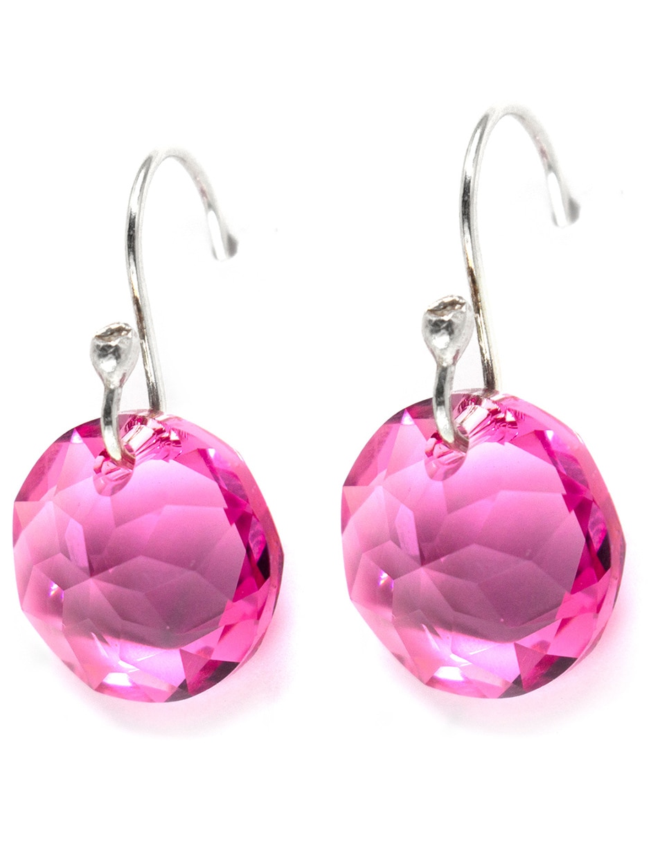 Aretes de plata con acabado brillante cristal 2