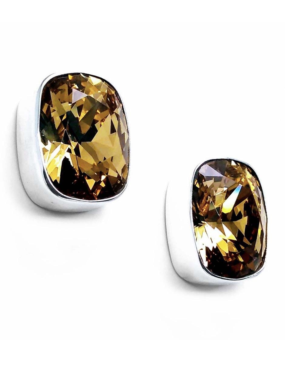 Broqueles de plata con acabado brillante cristal