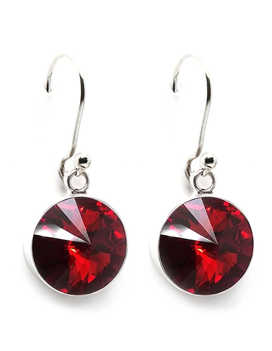 Aretes de plata con acabado brillante cristal