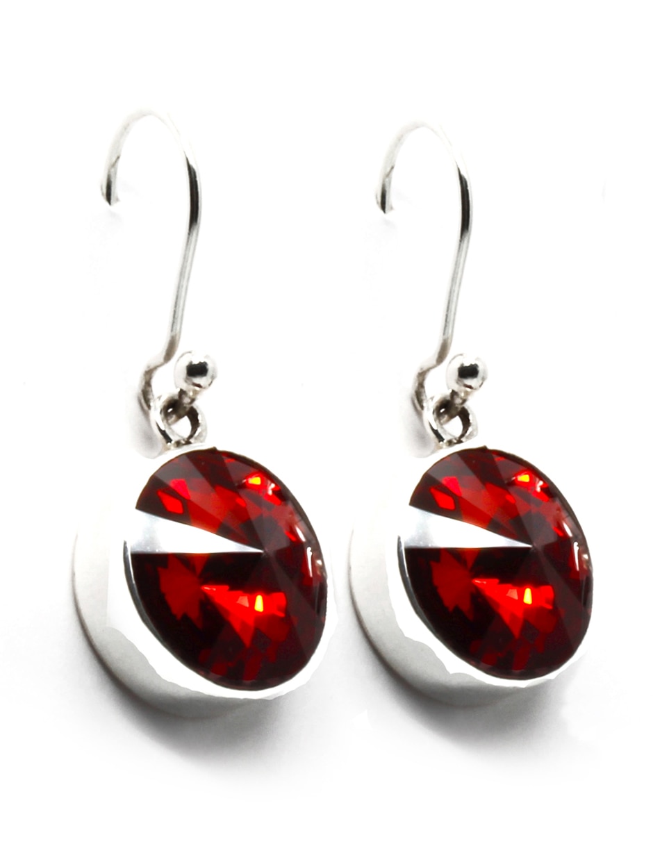 Aretes de plata con acabado brillante cristal 2