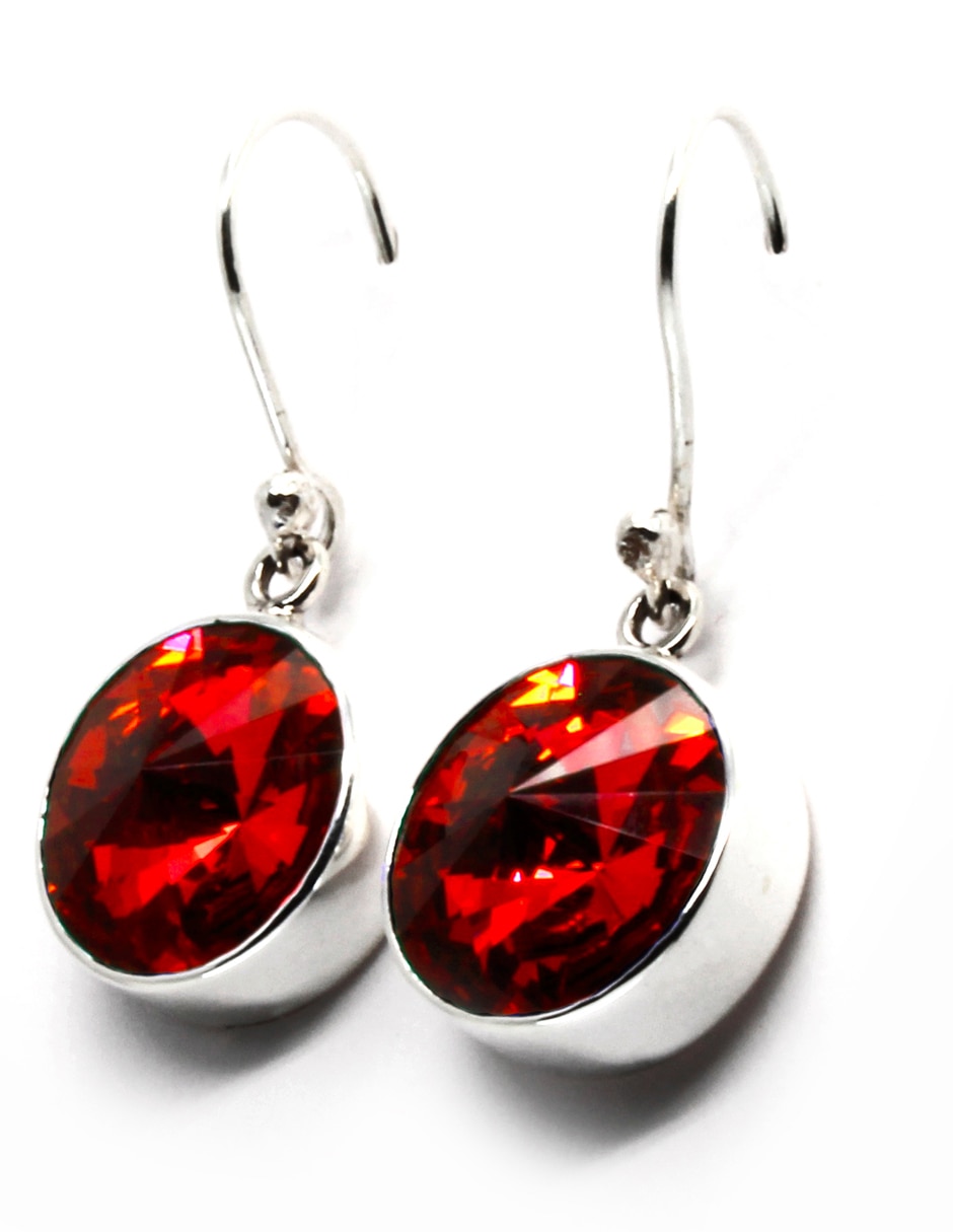 Aretes de plata con acabado brillante cristal 4