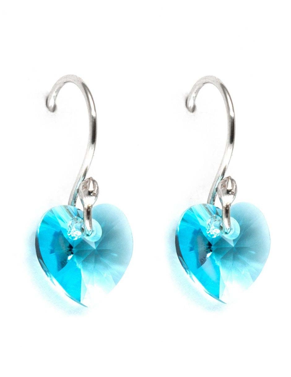 Aretes de plata con acabado brillante cristal