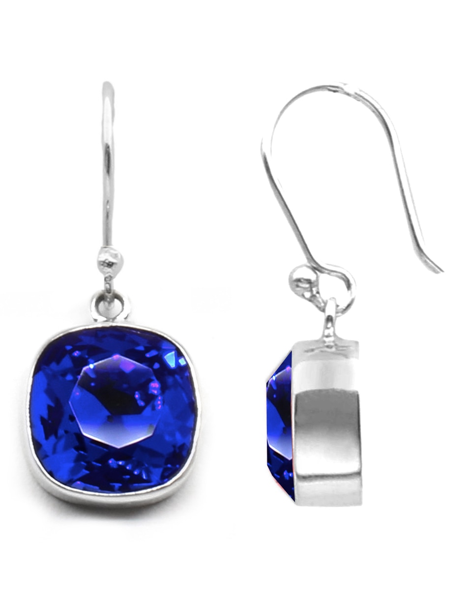 Aretes de plata con acabado pavé cristal 2