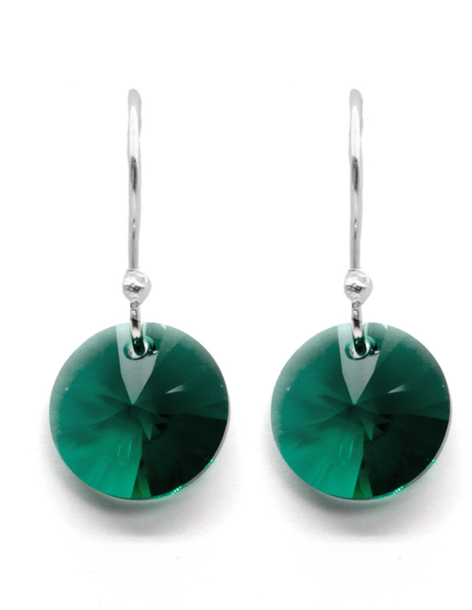 Aretes de plata con acabado brillante cristal