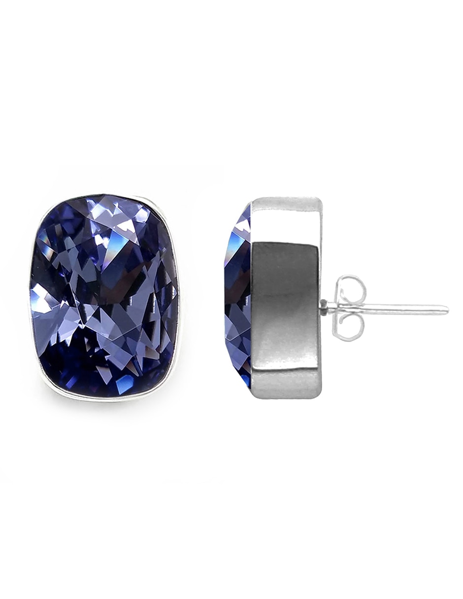 Broqueles de plata con acabado brillante cristal 2