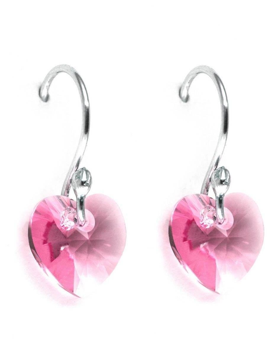 Aretes de plata con acabado brillante cristal