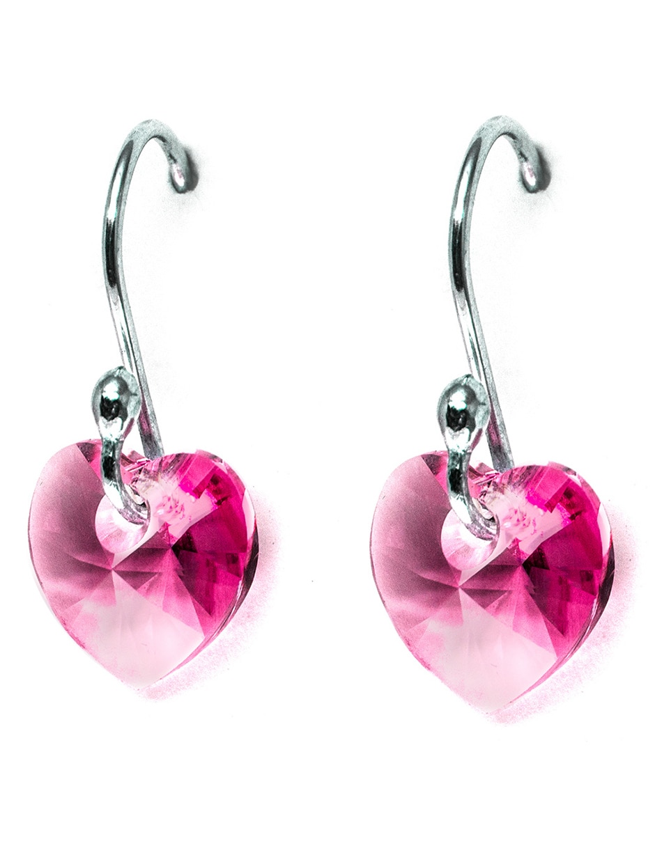 Aretes de plata con acabado brillante cristal 2
