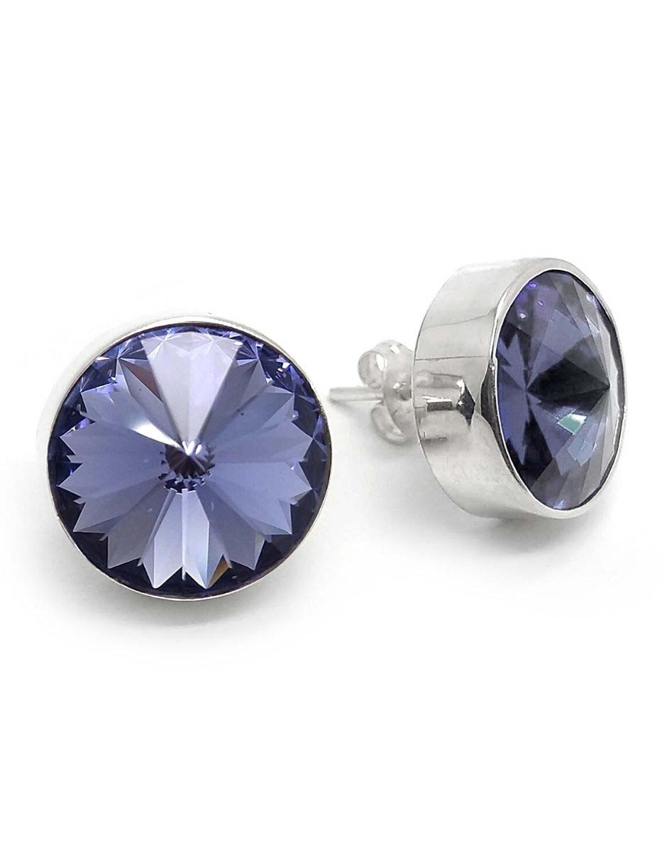 Broqueles de plata con acabado brillante cristal