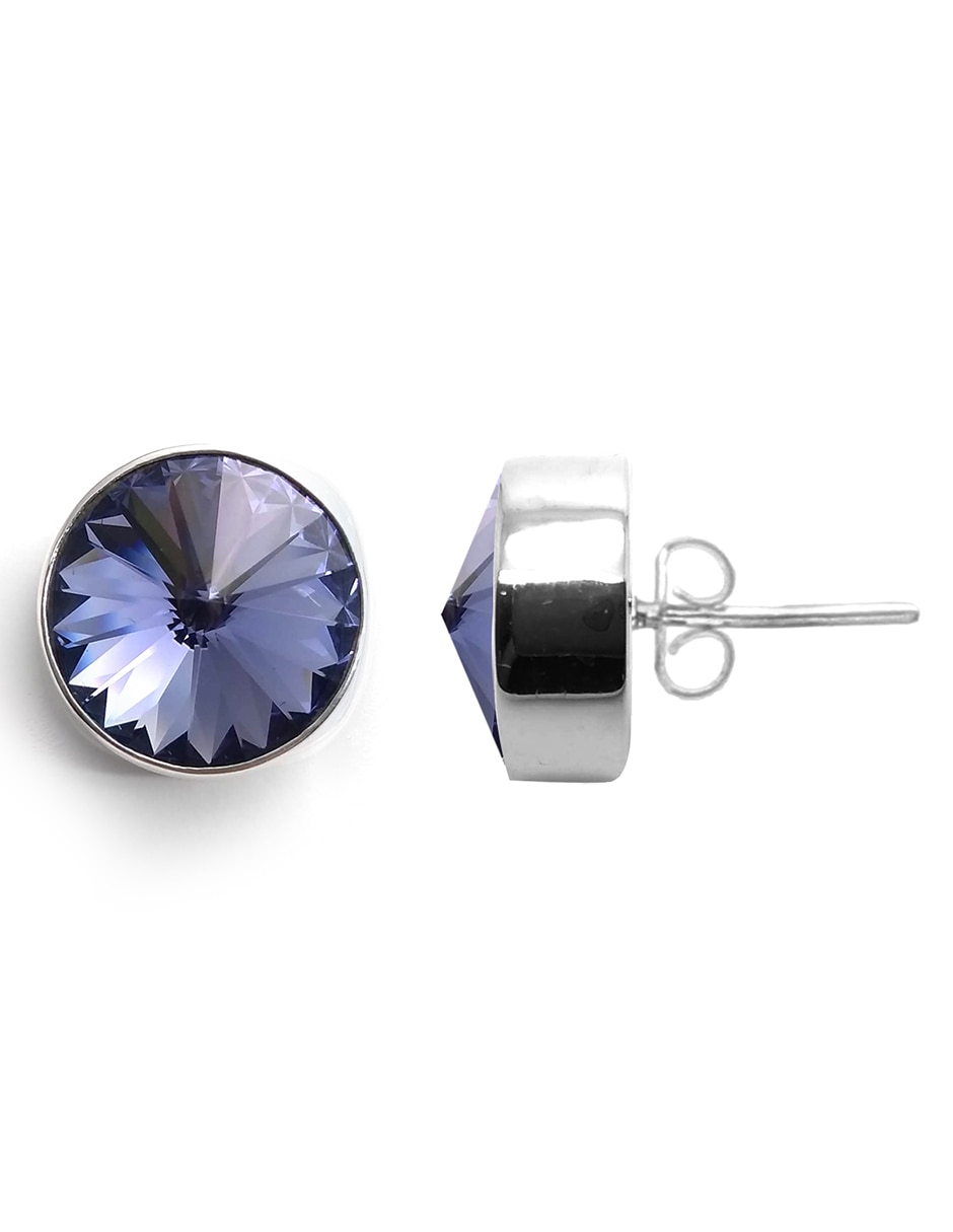 Broqueles de plata con acabado brillante cristal 2