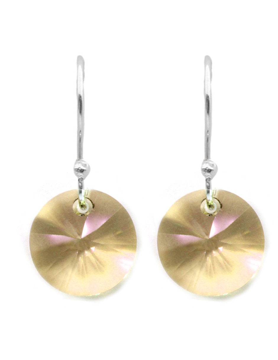 Aretes de plata con acabado brillante cristal